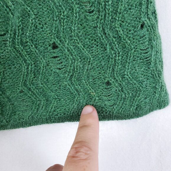 Classiques Entier Mohair Sweater Womens M Green Short Sleeve Wispy Forest Fairy - Picture 5 of 9